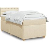 vidaXL Krevet s oprugama i madracem krem 90 x 190 cm od tkanine | shoptok.hr