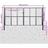  Vrtna vrata od mrežastog čelika 400x175 cm siva | shoptok.hr