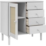  Komoda SENJA bijela izgled ratana 80x40x80 cm masivna borovina | Eponuda.com