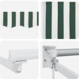 vidaXL Manualna UVLAČIVA Tenda Zelena i Bijela 350x250 cm | shoptok.hr