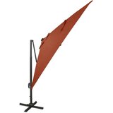  Konzolni suncobran sa stupom i LED svjetlima 300 cm terakota | shoptok.hr