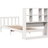 vidaXL Knjižna postelja brez ležišča bela 90x200 cm trdna borovina | Shoptok.si