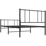  Metalni okvir kreveta uzglavlje i podnožje crni 100x200 cm | Eponuda.com