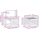  Set vanjskih sofa 5 kom. Prirodna i krem Čvrsto drvo akacije | shoptok.hr