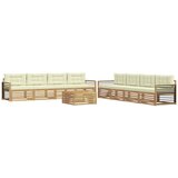 vidaXL Zunanja garnitura za sedenje 9 pcs Bela in krem Poliester, (5000280386) | Shoptok.si