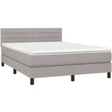  Box spring postelja z vzmetnico LED sv. siva 140x200 cm blago, (20789751) | Shoptok.si