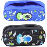  School Pencil Case Space Cosmonaut Two Pockets Black | shoptok.hr