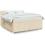 vidaXL Box spring postelja z vzmetnico krem 180x200 cm blago, (21310303) | Shoptok.si