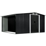Furnova Vrtna lopa z drsnimi vrati antracitna 329,5x312x178 cm jeklo, (22081353) | Shoptok.si