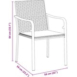  Vrtni set za objed 3 pcs Crna i Siva PE ratan | shoptok.hr