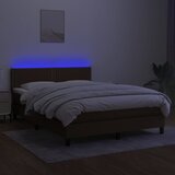  box spring s madracem LED tamnosmeđi 140x200 cm tkanina | shoptok.hr