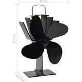  Ventilator za peć na toplinski pogon s 4 lopatice crni | Eponuda.ba