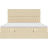  Otomanski okvir kreveta s madracima krem 200x200cm od tkanine | shoptok.hr