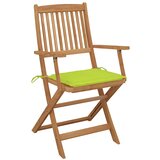 Maison Chic Zložljivi Vrtni Stoli - Stol za vrti 4 kosi z blazinami trden akacijev les JS2936, (21875701) Cene