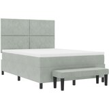  Krevet s boxspringom s madracem i klupom svjetlosiva 160x200 cm baršun | shoptok.hr