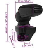  Naslon za ruke za automobil crni 15 x 35 x (33 - 49,5) cm ABS | shoptok.hr