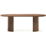 Kave Home Okrogla jedilna miza z mizno ploščo v orehovem dekorju 100x200 cm Nealy – | Shoptok.si