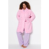 Trendyol Curve Pink Tied Fleece Dressing Gown | shoptok.hr