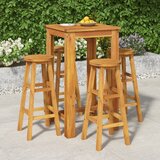  5-dijelni vrtni barski set od masivnog bagremovog drva Smeđa 60 cm table length | Shoptok.si