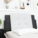  Jastuk za uzglavlje bijelo-crni 100 cm od umjetne kože | shoptok.hr