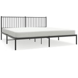 The Living Store Kovinski posteljni okvir z vzglavjem črn 193x203 cm - Posteljni Okvir, (21528186) | Shoptok.si