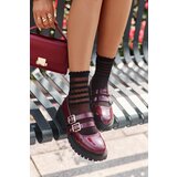 Kesi Women's low shoes with straps lacquered burgundy terione Cene