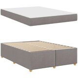  Konstrukcija postelje z vzmetnico Taupe 140 x 200 cm blago | Shoptok.si