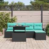  Sjedeća garnitura za vrt 6 kom. Crna Poli ratan 231 x 62 x 85 cm | shoptok.hr