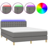  Krevet box spring s madracem LED tamnosivi 140x200 cm tkanina | shoptok.hr