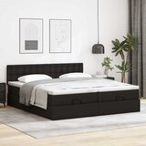  Otomanski krevet s madracima i LED crni 180x200 cm umjetna koža | shoptok.hr