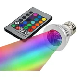  RGB LED reflektorska žarnica 3W E27 + daljinski upravljalnik AKCIJA