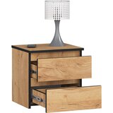 AKORD Cl2 Nočna Omarica, 2 Predala, Hrast Craft, (5000332057) | Shoptok.si