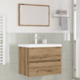 vidaXL Set namještaja za kupaonicu 3 pcs Crni hrast 60 x 38.5 x 45 cm | shoptok.hr