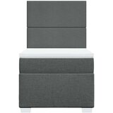 vidaXL Box spring postelja z vzmetnico temno siva 90x190 cm blago | Shoptok.si
