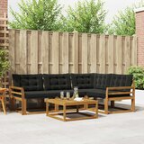  Set vanjskih sofa 5 kom. Prirodna i crna | shoptok.hr