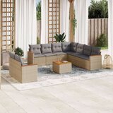  10-dijelni set vrtnih sofa s jastucima bež od poliratana | shoptok.hr