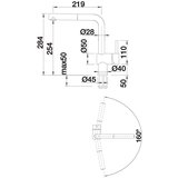 Blanco izvlečna visokotlačna enoročna kuhinjska armatura LINUS-S, skalnato siva 518813 | Shoptok.si