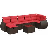  8-dijelni set vrtnih sofa s jastucima smeđi od poliratana | shoptok.hr