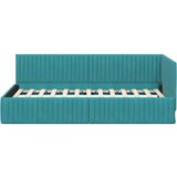 vidaXL Kotna postelja z vzglavjem Turkizna 100 x 200 cm Žamet | Shoptok.si