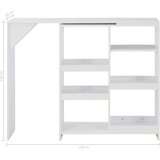 vidaXL Barska miza s premično polico bela 138x39x110 cm | Shoptok.si