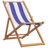  Sklopiva stolica za plažu plavo-bijela od eukaliptusa i tkanine | shoptok.hr