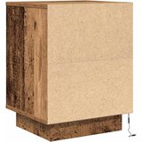  Noćni ormarić s LED svjetlima boja drva 38x34x50 cm | shoptok.hr
