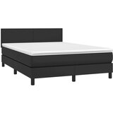  Box spring postelja z vzmetnico črn 140x200 cm umetno usnje, (20895048) | Shoptok.si