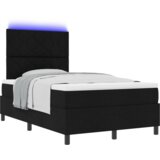 vidaXL Krevet s podnicom, madracem & LED crna 120x200 cm tkanina Cijene