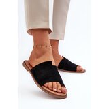 EVENTO PE1 Women's Suede Flip-Flop Sandals Black Amite | Shoptok.si