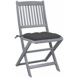 Maison Chic Zložljivi Vrtni Stoli - Stol za vrti 4 kosi z blazinami trden akacijev les JS2928, (21876403) | Shoptok.si