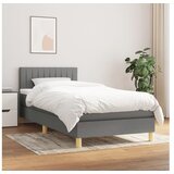  Box spring postelja z vzmetnico temno siva 100x200 cm blago | Shoptok.si