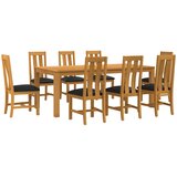  Blagovaonski set 9 kom. Crna Čvrsto Hrastovo Drvo | shoptok.hr