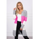 Kesi Cardigan sweater on straps gray+light pink Cene