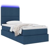  LED krevet za pohranu s madracem Plava 90 x 190 cm Tkanina | shoptok.hr